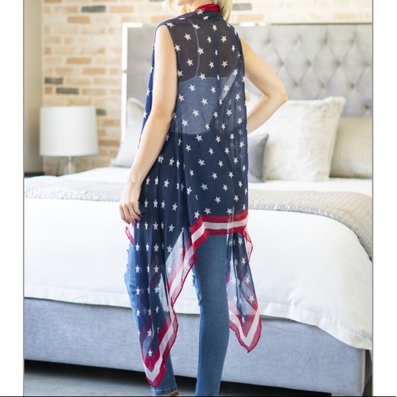 ❤️HOST PICK July 4th American flag Kimono - Picture 2 of 3
